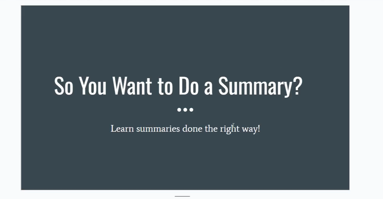 Summarizing